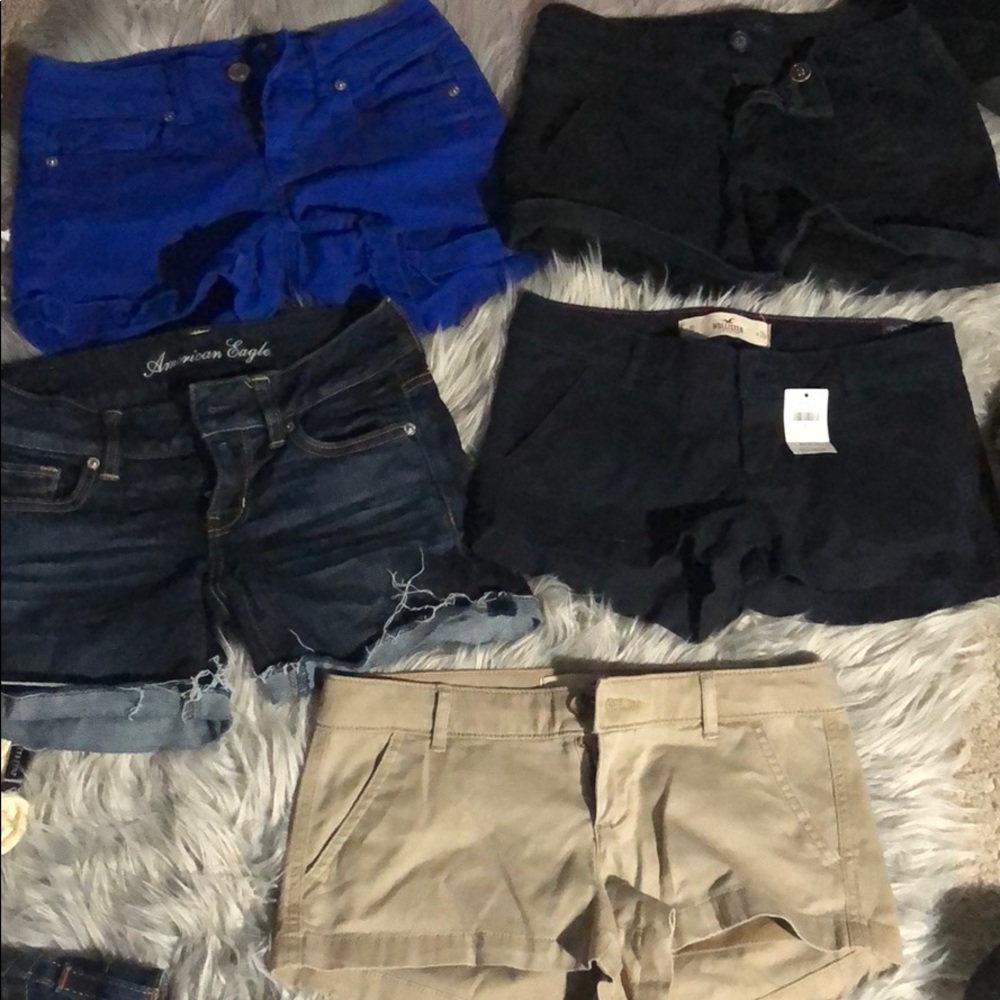 3 American eagle jeans 2 hollister shorts